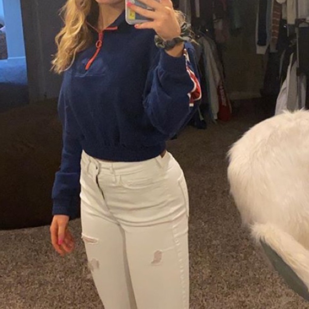 Tommy Hilfiger quarter-zip cropped sweatshirt
